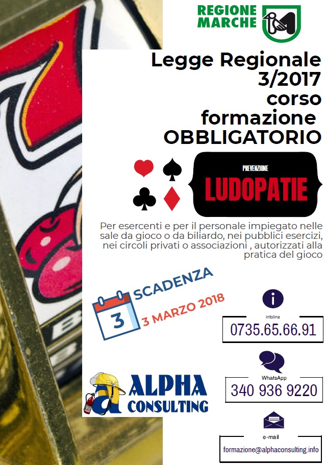 Ludopatie: Formazione Obbligatoria